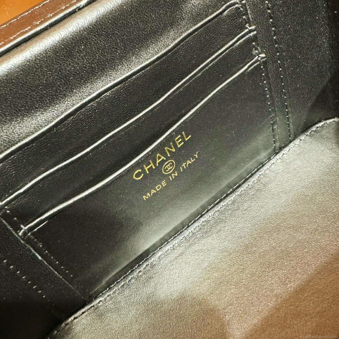 Chanel AS4648 Flap Bag & STAR COIN PURSE Mirror Calfskin Metallic Calfskin & Gold-Tone Metal Silver