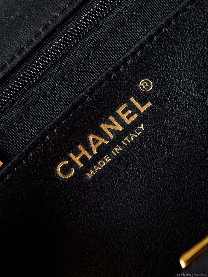Chanel AS3783 Small Flap Bag 23P Lambskin Gold-Tone Metal 18.5 cm Black