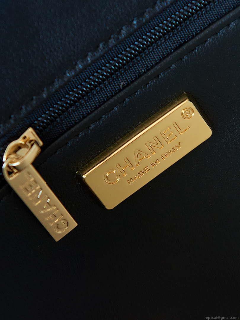 Chanel 24C AS4561 Flap Bag Sequins Gold-Tone Metal Black & Multicolor