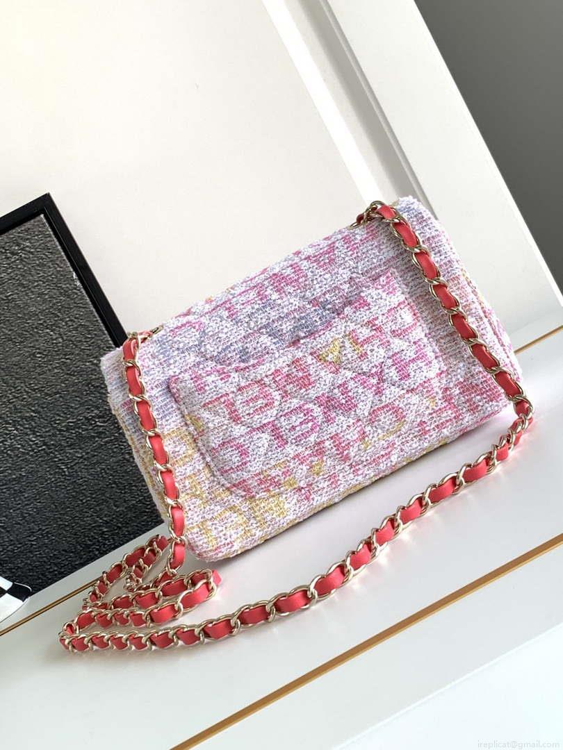 Chanel AS1116 24C Mini Flap Bag 20cm A69900 Tweed White & Red