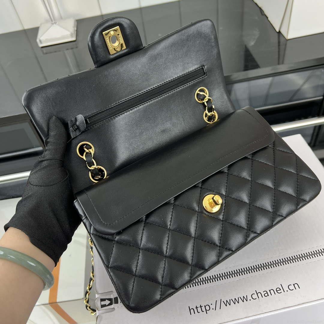 Chanel A01117 Flap Handbag Classic Bag Black Lambskin