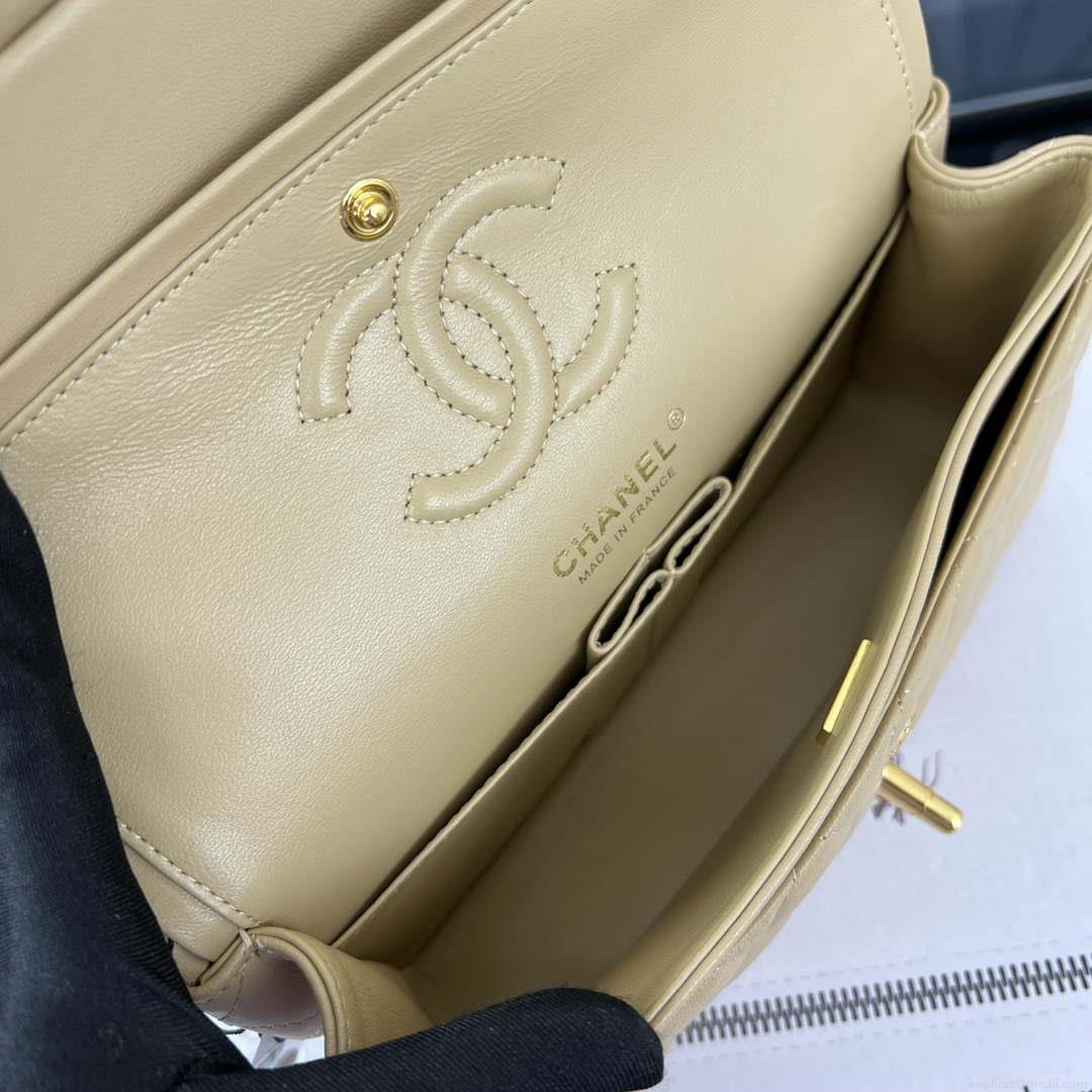 Chanel A01117 Flap Handbag Classic Bag Apricot Lambskin