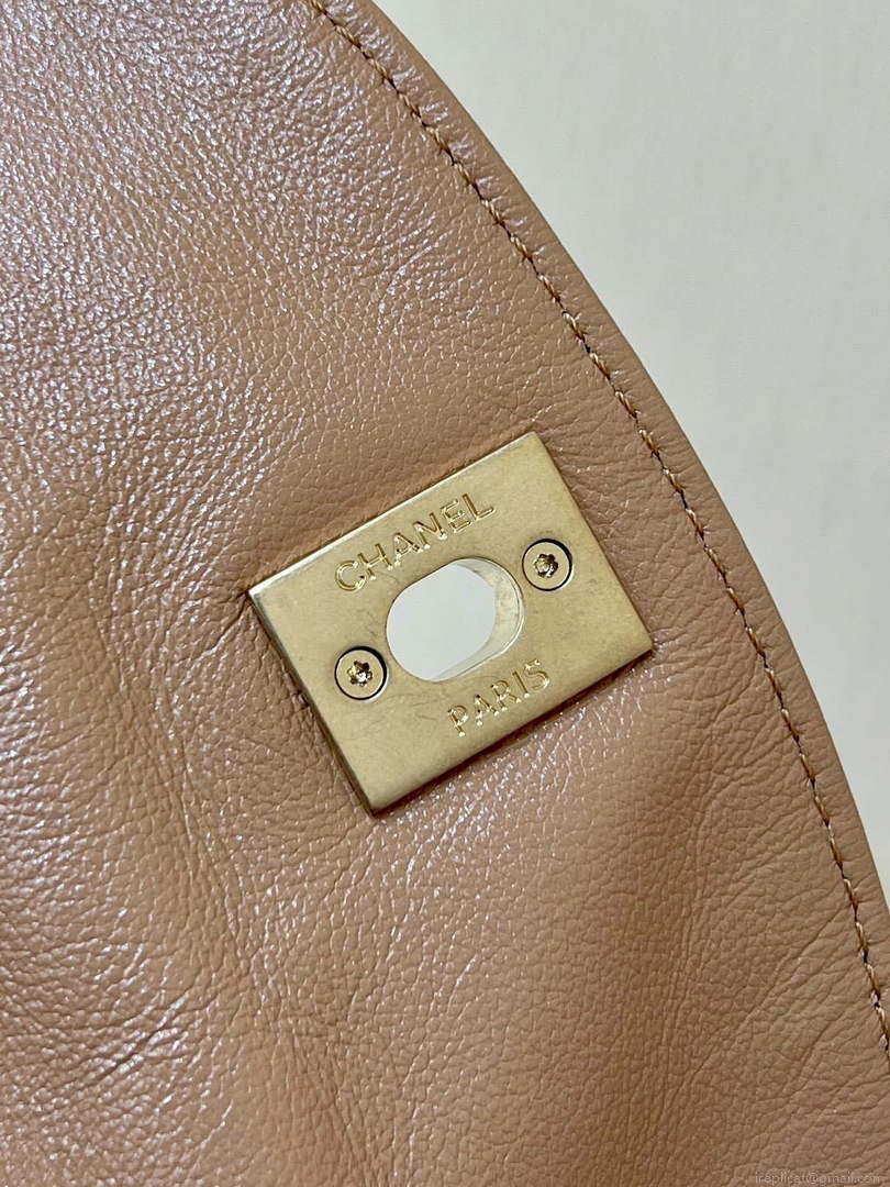 Chanel A99335 Hobo Bag Lambskin & Gold-Tone Metal Brown