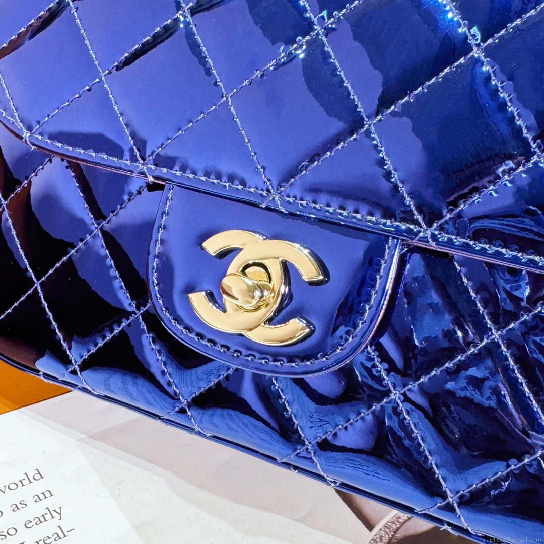 Chanel AS4646 MINI FLAP BAG & STAR COIN PURSE Mirror Calfskin Metallic Calfskin & Gold-Tone Metal Dark Purple