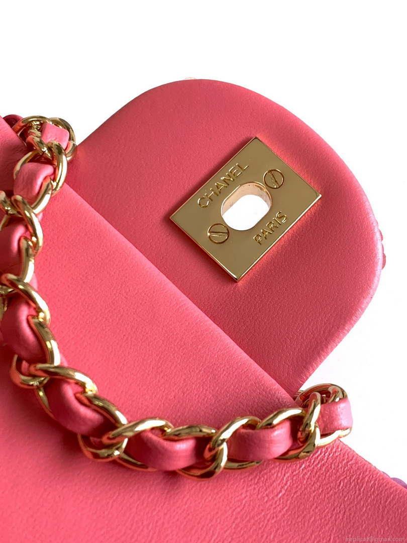 Chanel AS1116 24SS CF Mini Flap Bag A69900 Symphony gradient beads Pink Lambskin