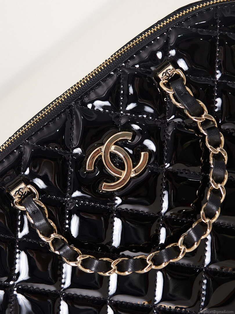 Chanel AS3969 Shell bag Patent Calfskin Black