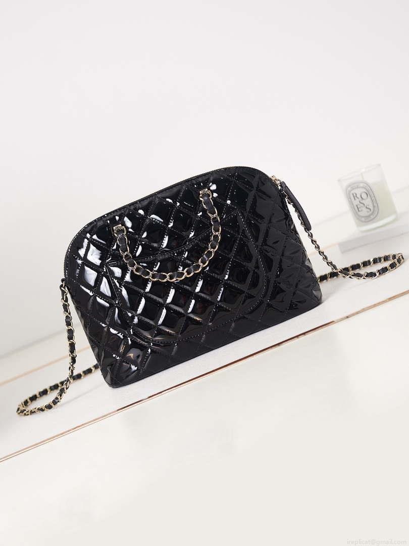 Chanel AS3969 Shell bag Patent Calfskin Black