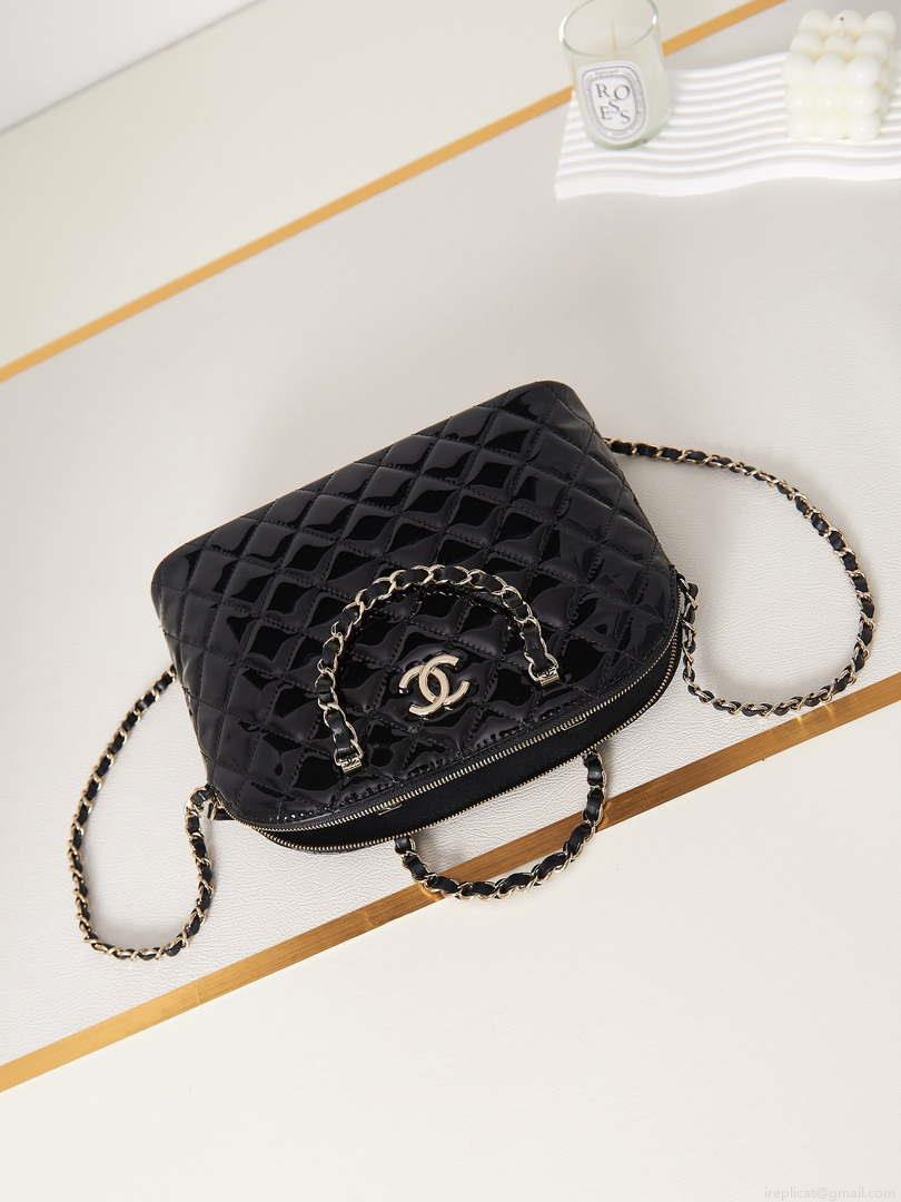 Chanel AS3969 Shell bag Patent Calfskin Black