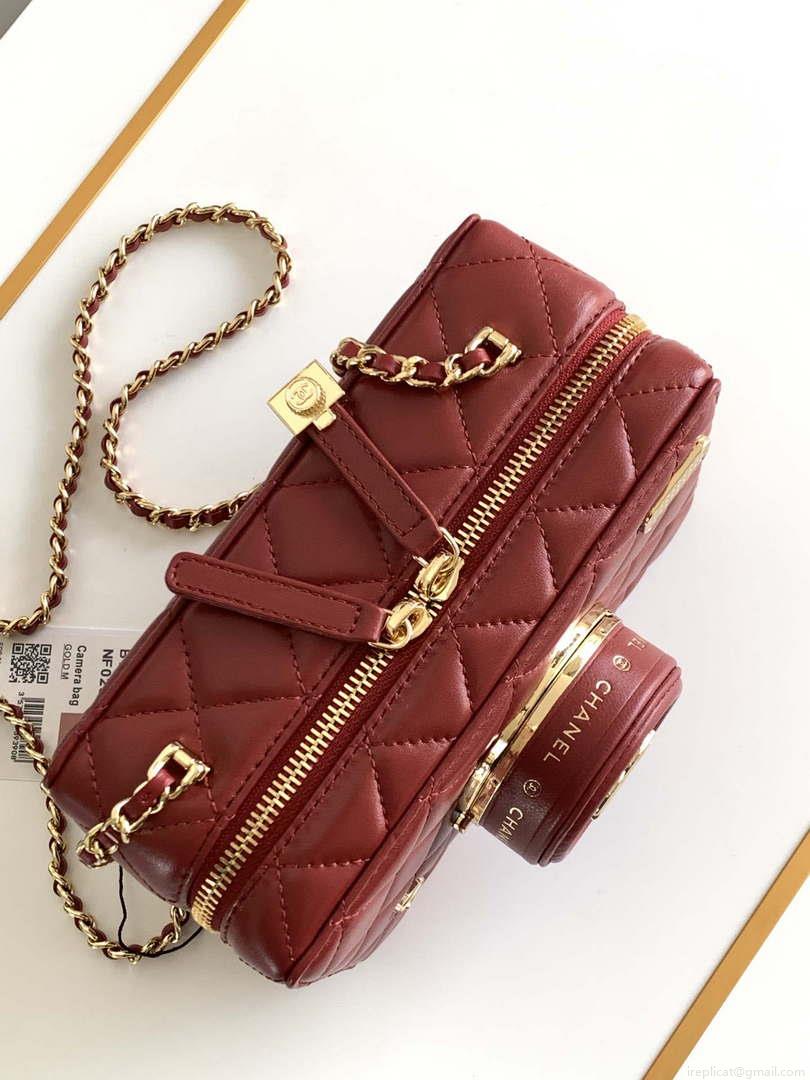 Chanel AS4817 Camera Case Red Lambskin Bag