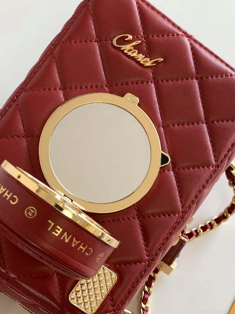 Chanel AS4817 Camera Case Red Lambskin Bag