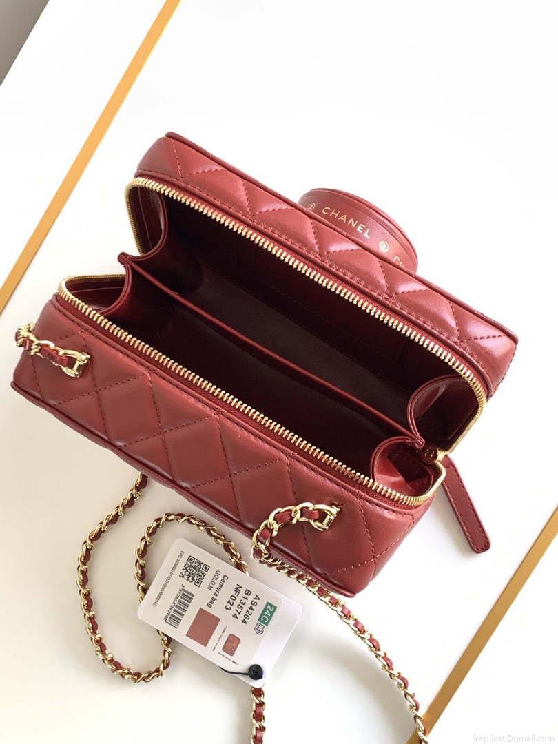 Chanel AS4817 Camera Case Red Lambskin Bag