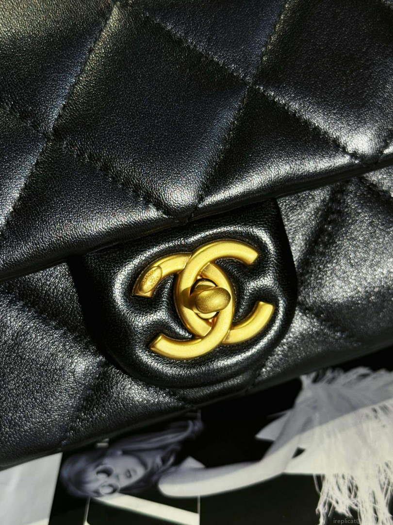 Chanel AS4861 Small Flap Bag Pearly Lambskin Imitation Pearls & Gold-Tone Metal Black