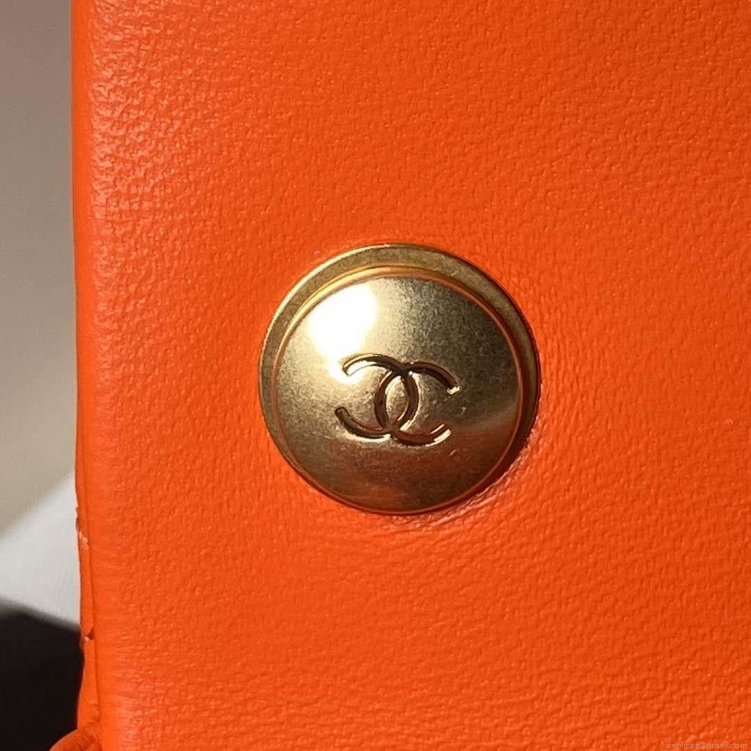 Chanel AS4861 Small Flap Bag Pearly Lambskin Imitation Pearls & Gold-Tone Metal Orange
