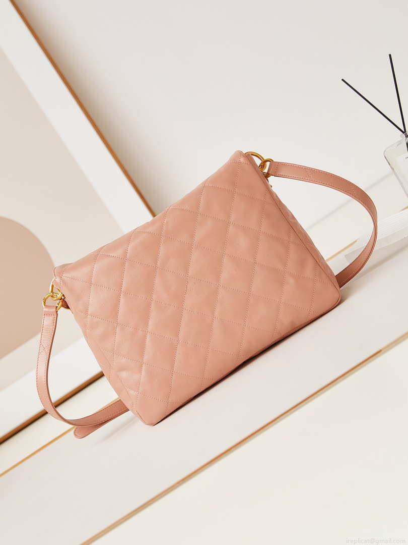 Chanel AS4668 Large Hobo Bag Shiny Calfskin & Gold-Tone Metal Pink