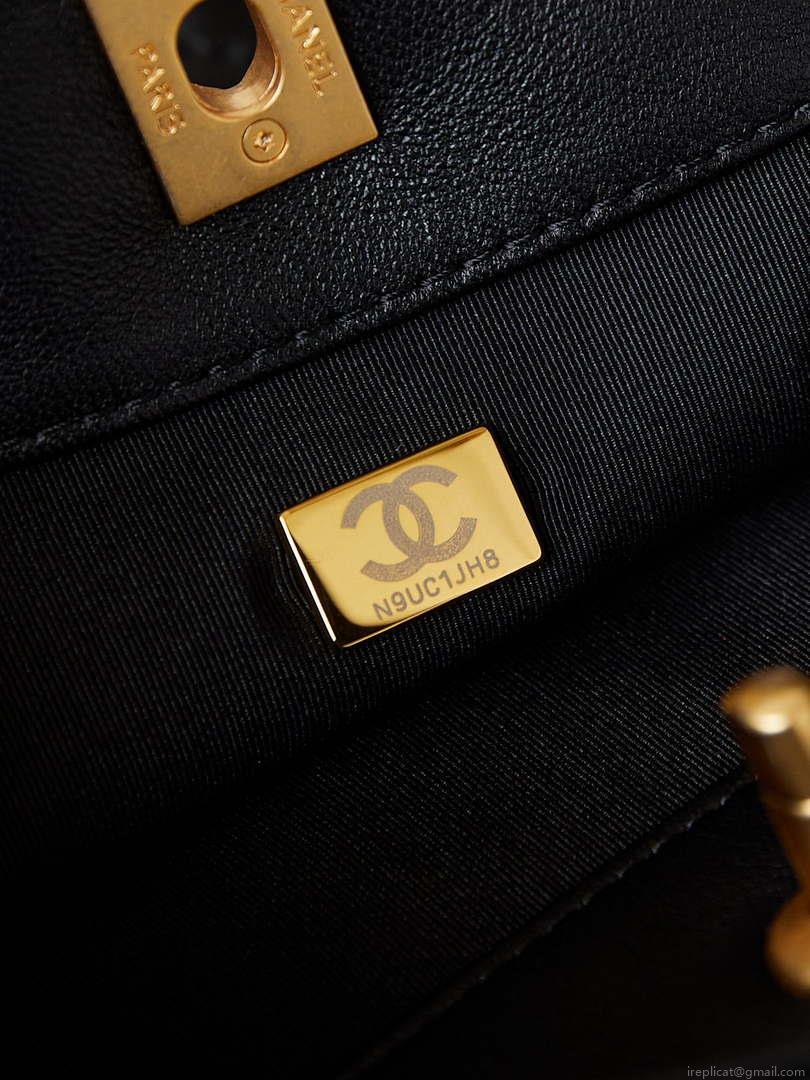 Chanel AS4754 24P New Hobo Bag Black Lambskin