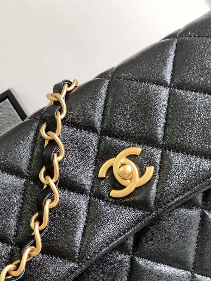 Chanel AS4777 24P New Hobo Bag Black Lambskin
