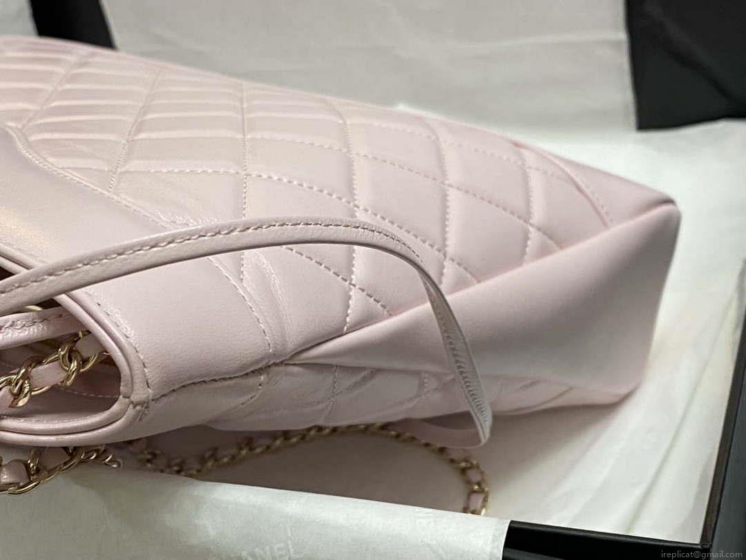 Chanel AS4854 Shopping Bag Shiny Lambskin & Gold-Tone Metal Ligth Pink