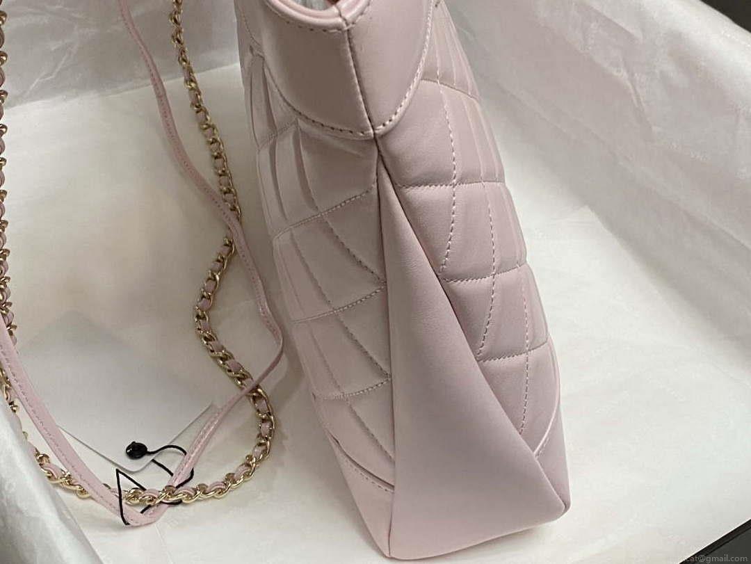 Chanel AS4853 Shopping Bag Shiny Lambskin & Gold-Tone Metal Light Pink