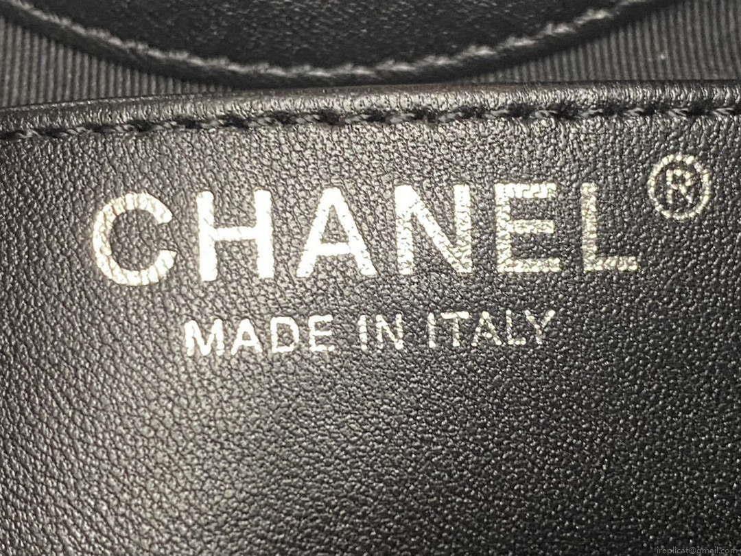 Chanel AP3656 Small Shopping Bag Shiny Lambskin & Gold-Tone Metal Black