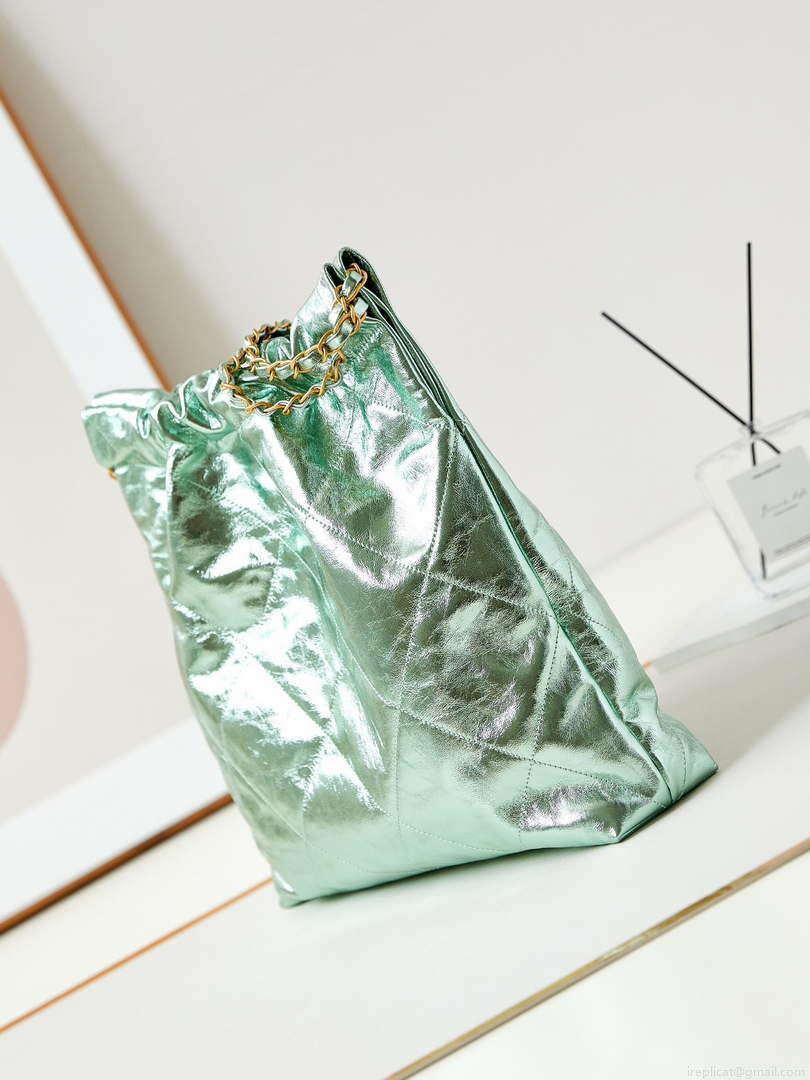 Chanel 22 HandBag Fantasy color Calfskin & Gold-Tone Metal AS3261 Green