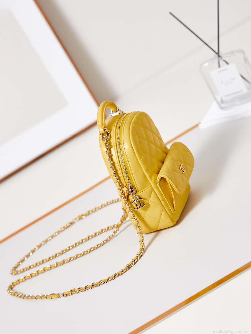 Chanel Ap3753 CLASSIC MINI Backpack Lambskin Yellow