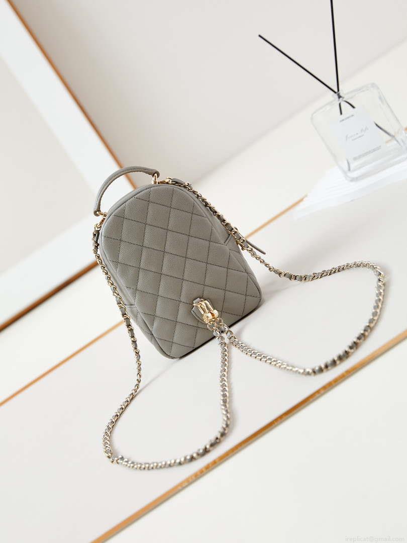 Chanel Ap3753 CLASSIC MINI Backpack Calfskin Grey