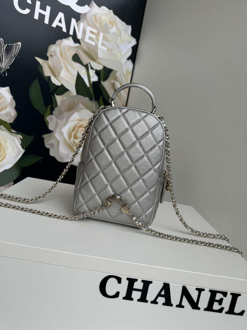 Chanel Ap3753 CLASSIC MINI Backpack Calfskin Silver