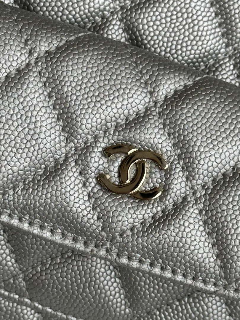 Chanel Ap3753 CLASSIC MINI Backpack Calfskin Silver