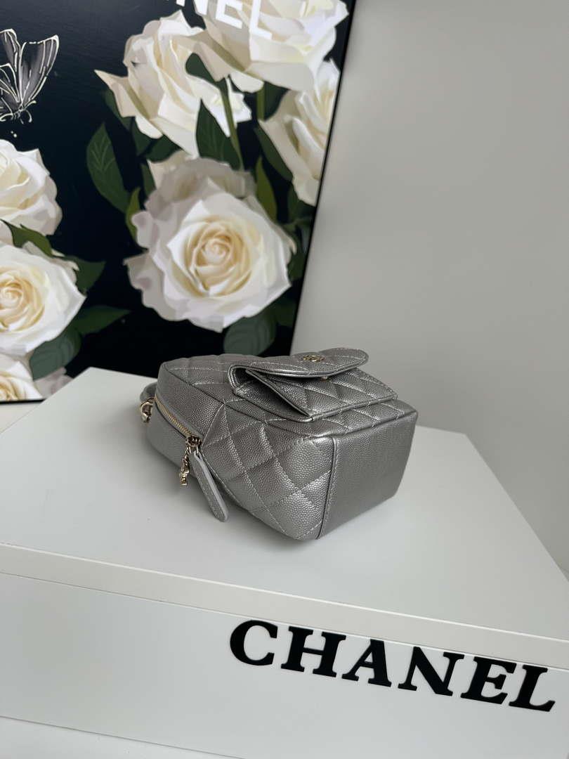Chanel Ap3753 CLASSIC MINI Backpack Calfskin Silver