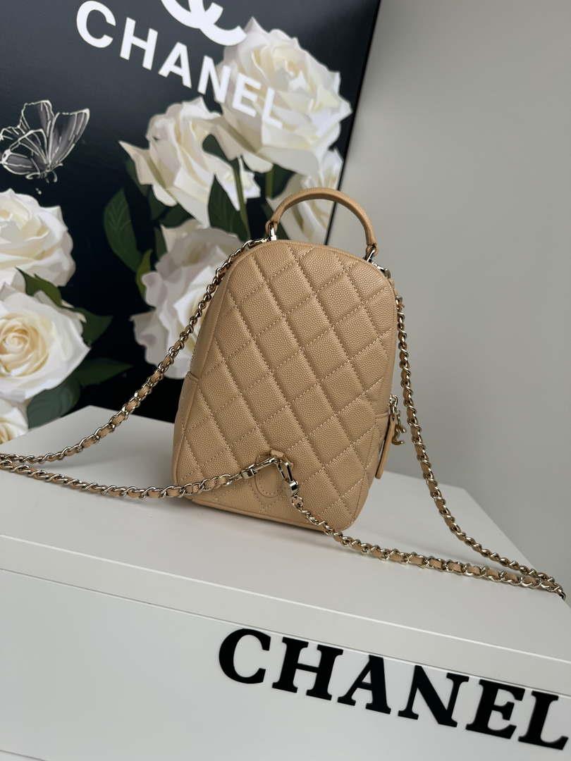 Chanel Ap3753 CLASSIC MINI Backpack Calfskin Apricot