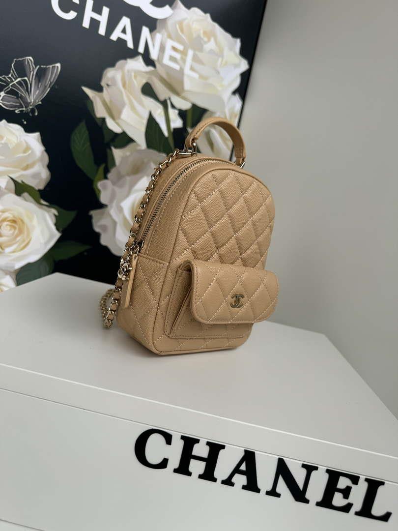 Chanel Ap3753 CLASSIC MINI Backpack Calfskin Apricot