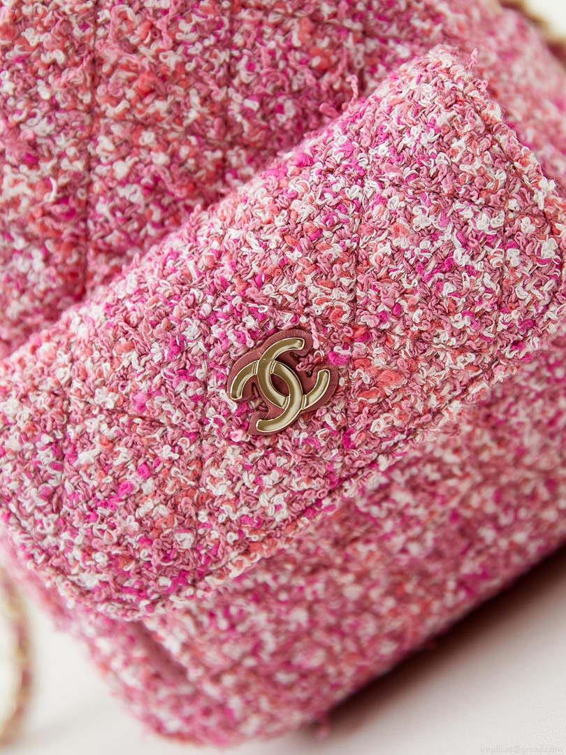 Chanel Ap3753 CLASSIC MINI Backpack Tweed & Gold-Tone Metal Light Pink