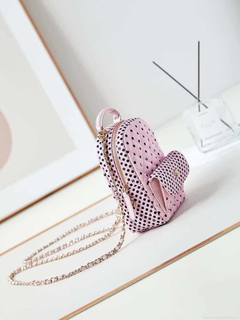 Chanel Ap3753 CLASSIC MINI Backpack Tweed & Gold-Tone Metal Pink & Black