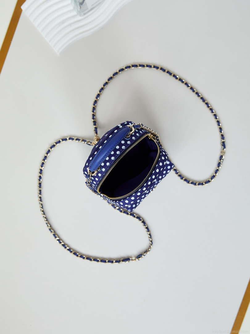 Chanel Ap3753 CLASSIC MINI Backpack Tweed & Gold-Tone Metal Blue white