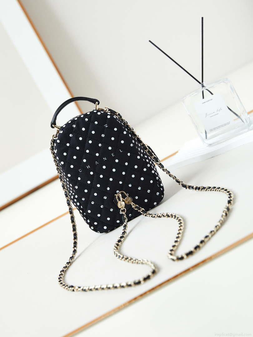 Chanel Ap3753 CLASSIC MINI Backpack Tweed & Gold-Tone Metal Black white
