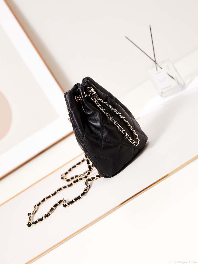 Chanel AS4810 Backpack Shiny Lambskin & Gold-Tone Metal Black