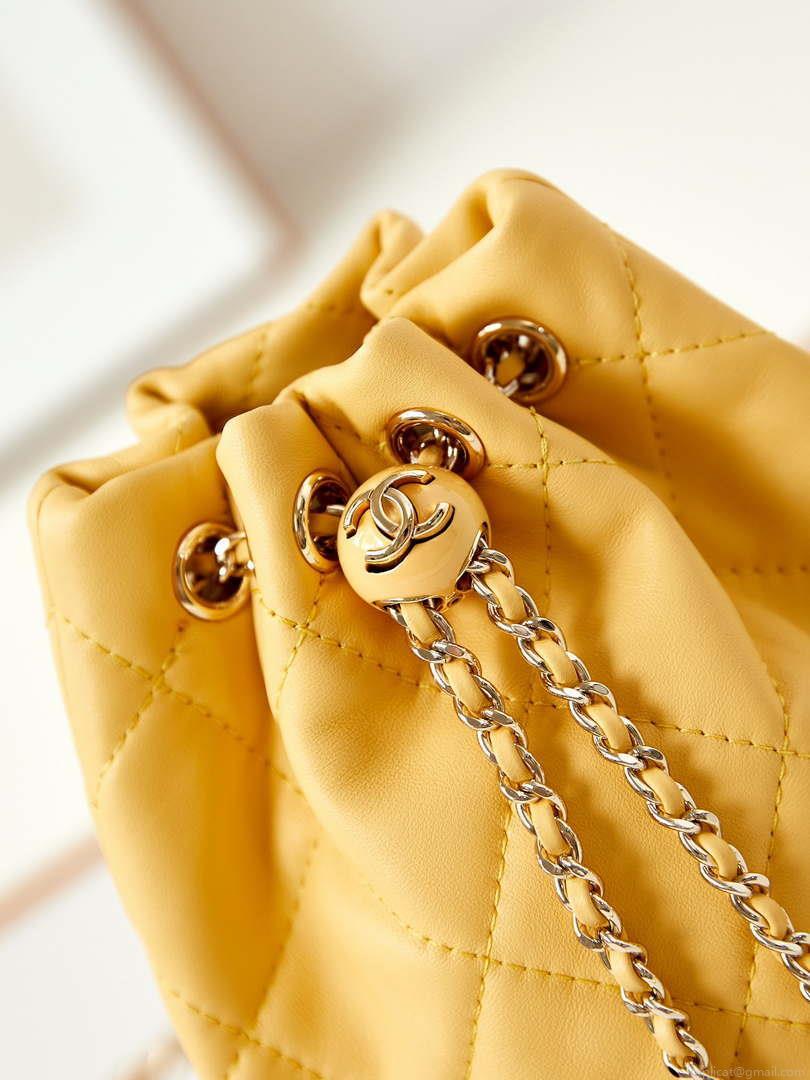 Chanel AS4810 Backpack Shiny Lambskin & Gold-Tone Metal Yellow