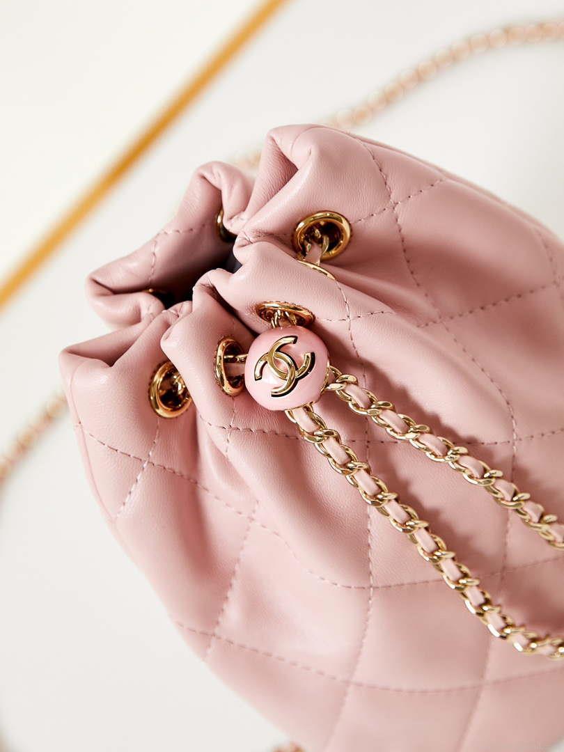 Chanel AS4810 Backpack Shiny Lambskin & Gold-Tone Metal Pink