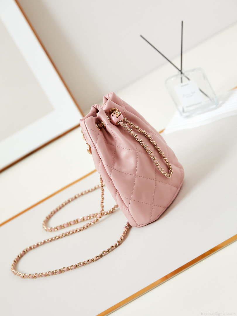 Chanel AS4810 Backpack Shiny Lambskin & Gold-Tone Metal Pink