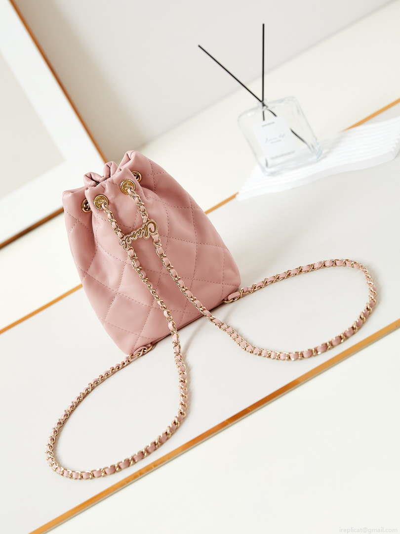 Chanel AS4810 Backpack Shiny Lambskin & Gold-Tone Metal Pink