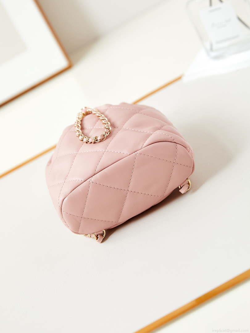 Chanel AS4810 Backpack Shiny Lambskin & Gold-Tone Metal Pink