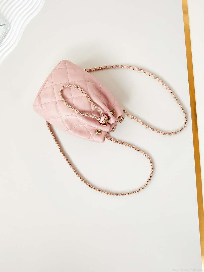 Chanel AS4810 Backpack Shiny Lambskin & Gold-Tone Metal Pink