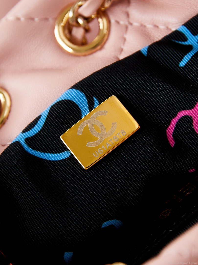 Chanel AS4810 Backpack Shiny Lambskin & Gold-Tone Metal Pink