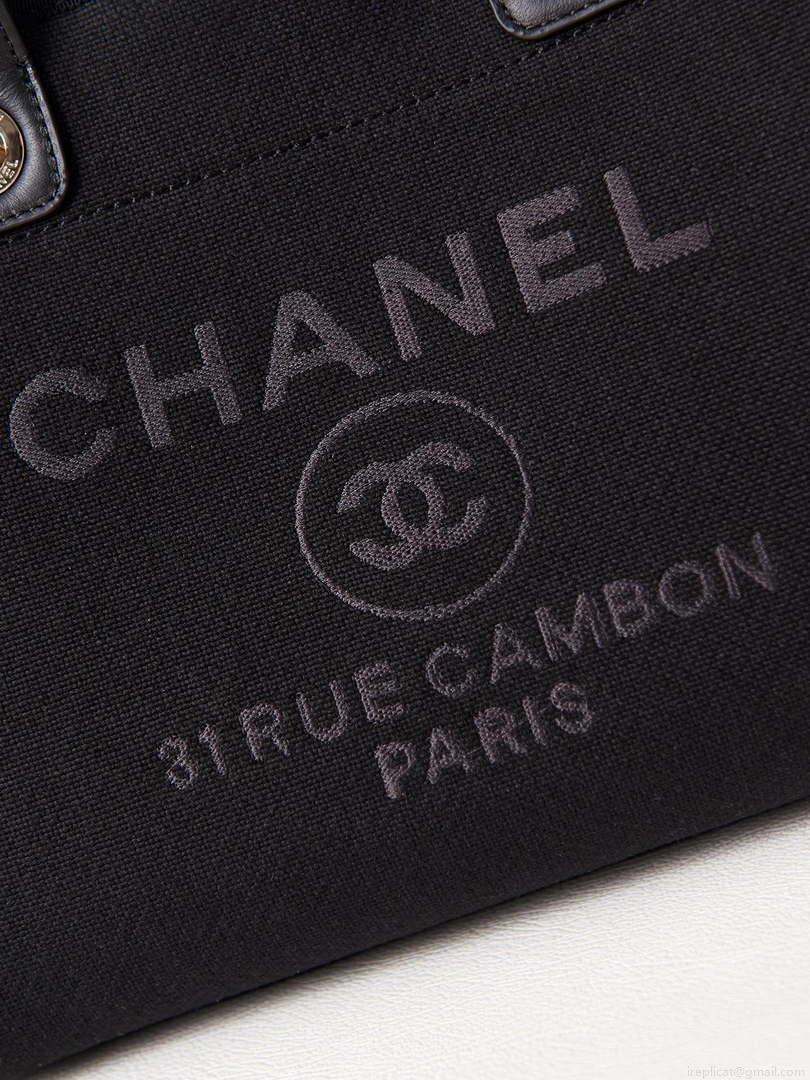 Chanel AS3257 Small Shopping Bag Mixed Fibers Calfskin & Gold-Tone Metal Black
