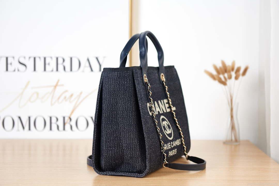 Chanel AS3257 Small Shopping Bag Mixed Fibers Calfskin & Gold-Tone Metal CC8010