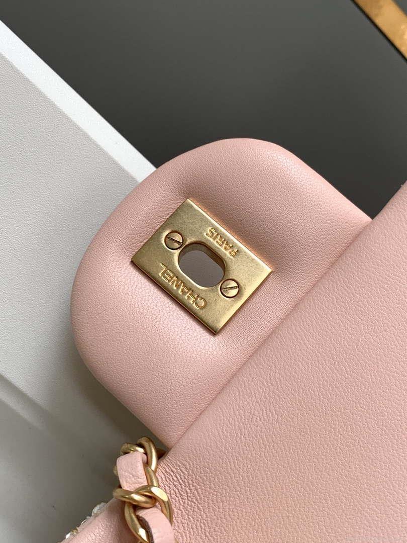 Chanel A69900 24P Mini Flap Pink Limited Edition Beaded Bags