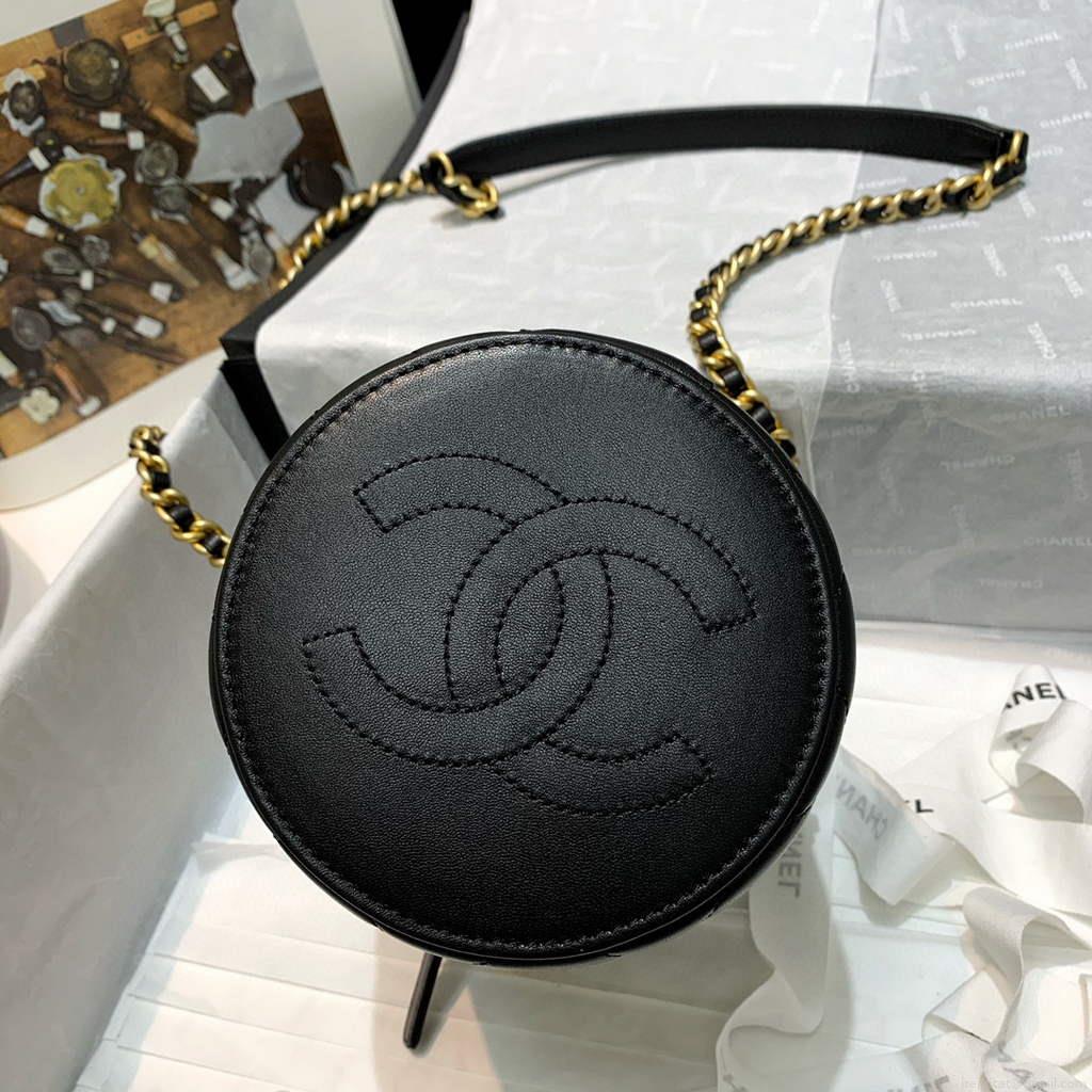 Chanel AS2735 Small Vanity Case Lambskin Gold Black