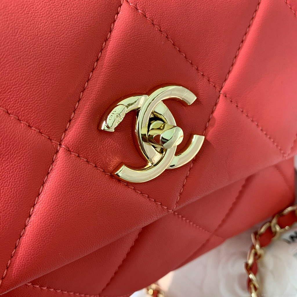 Chanel AS2299 Flap Bag Shoulder Orange Red
