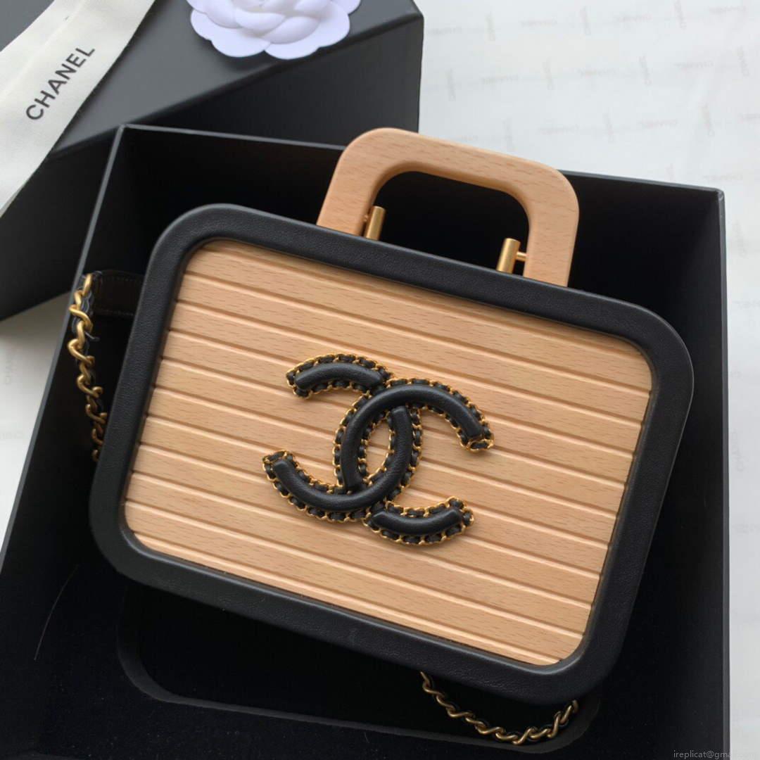 Chanel AS2926 Chanel Vanity Case Beech Wood Box Bag