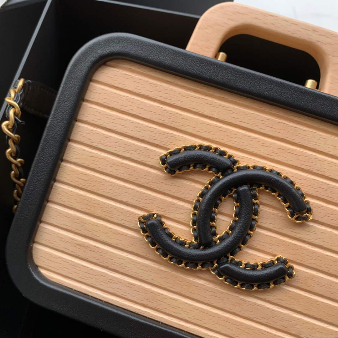 Chanel AS2926 Chanel Vanity Case Beech Wood Box Bag